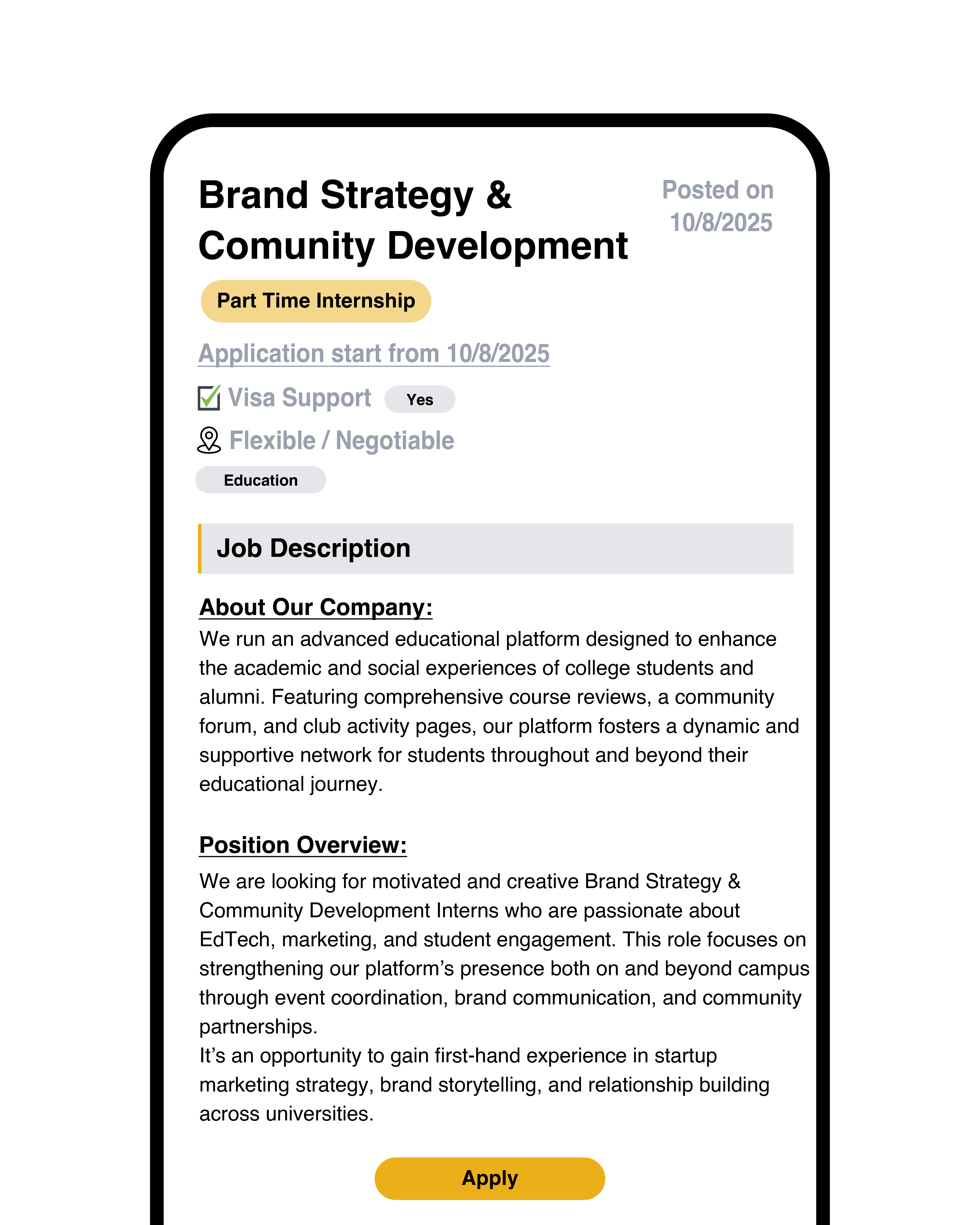 Job board UI